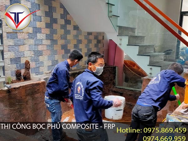 Thi công bọc phủ composite-frp